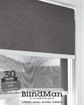 Grey textured roller blinds