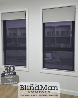 Light grey roller blinds