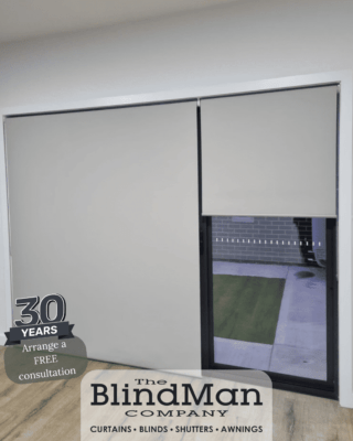 Roller blinds and patio