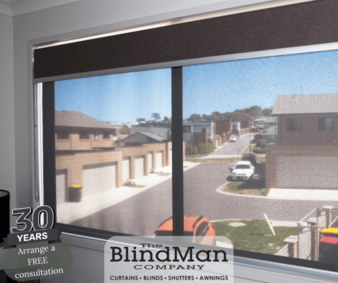 Roller blinds in black